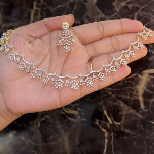 Floral Cascade AD Necklace Set