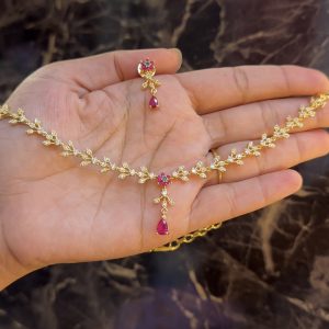 Ruby Bloom AD Necklace Set