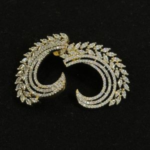 LJ5252-Classic swarovski crystal half hoop earrings