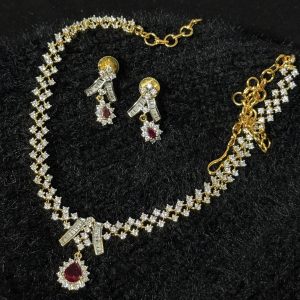 LJ01006-CZ NECKSET RED
