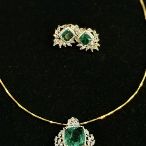 LJ01011-HASLI WITH AD PENDENT SET GREEN