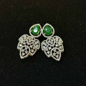 LJ5229-CZ Earrings green colour