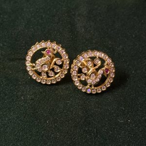 LJ4407-CZ peacock studs