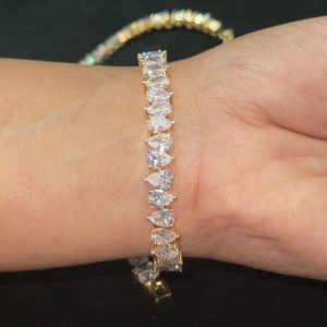 LJ5570- Openable dual plating diamond look braclet