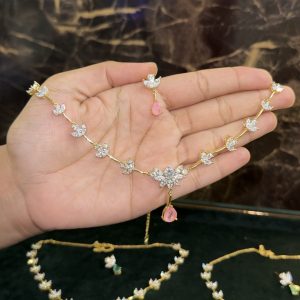 LJ01068-AD Neckset pink 🩷