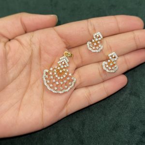 LJ01069-CZ pendent with earrings