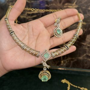 LJ01071-Victorian AD kante set ( Pastel Green )