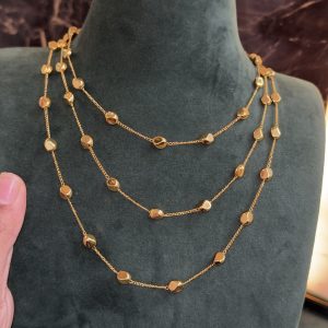 LJ01077-Gold beads chain in 3 layers