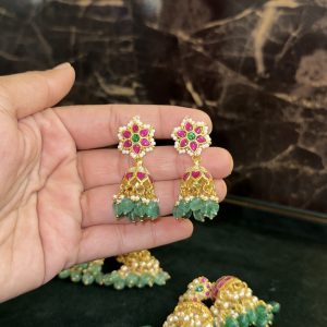 LJ01080-Jadau Kundan jumka 3