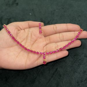 LJ01088-Ruby minimal Neckset