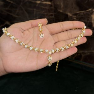 LJ1096- Gold finish CZ neckset