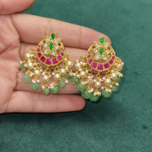 LJ1099-JADAUKUNDAN CHANDBALI EARRINGS