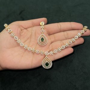 LJ1104- CZ green neckset