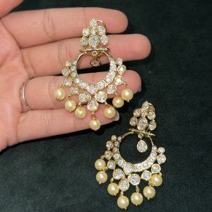 LJ1108-POLKI CHANDBALI WITH SCREW BACK