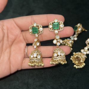 LJ1112-MOSSONITE JUMKA EARRINGS