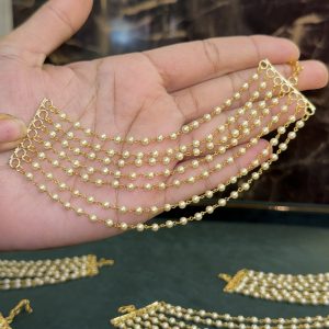 LJ1117-SWAROVSKI EARCHAINS PAIR IN 7 LINES