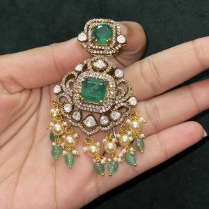 LJ1130- VICTORIAN MOSSONITE PENDENT GREEN