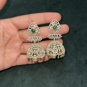 LJ1136-CZ JUMKA GREEN WITH SCREW BACK