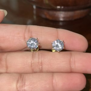 LJ1140-8MM solitaire ear studs with screw back