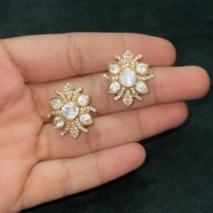 LJ1151-MOSSONITE EAR STUDS