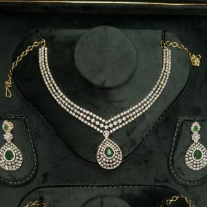 LJ1159- GREEN DROP NECKSET