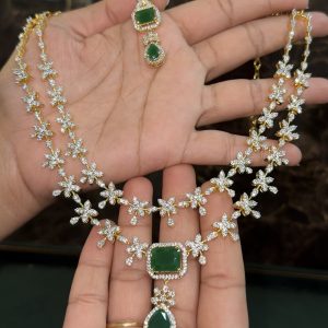 LJ1169-Cz Two Layer Green Neckset