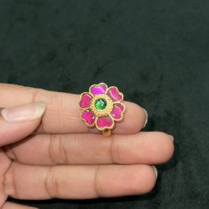 LJ1181- JADAUKUNDAN FLOWER FINGER RING 4