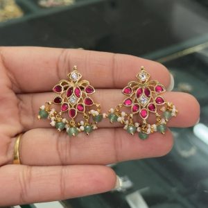 LJ1183-JADAUKUNDAN EAR STUDS