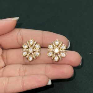 LJ1203-Mossonite Earstuds with screw back