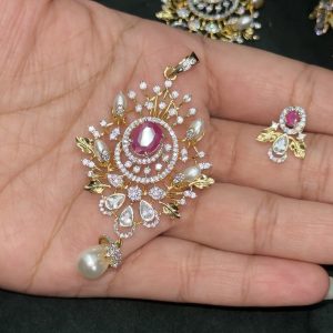 LJ1204-PEARL PINK AD PENDENT