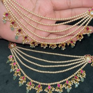 LJ1209-JADAUKUNDAN PEARL EARCHAIN