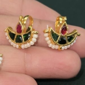 LJ1132- DWEEP RED WITH GREEN EAR BUGADI