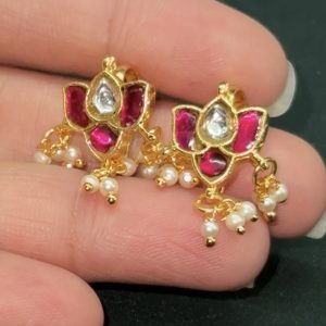 LJ1132-LOTUS RED WITH WHITE EAR BUGADI