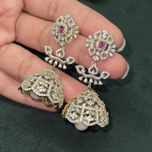 LJ1218-CZ pink jumkas with screw back