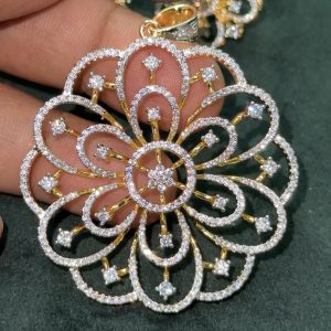 LJ1220-AD WHITE PENDENT WITH EARRINGS