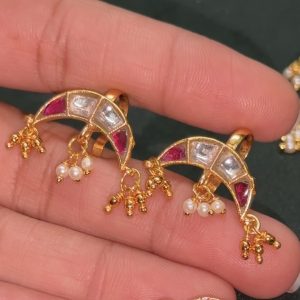 LJ1132-Chand Bugadi pink With white