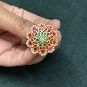 LJ1234-JADAUKUNADAN MULTICOLOUR FLOWER PENDENT