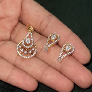 LJ1241-CZ PENDENT WITH EARRINGS