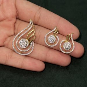 LJ1242-CZ PENDNET WITH EARRINGS