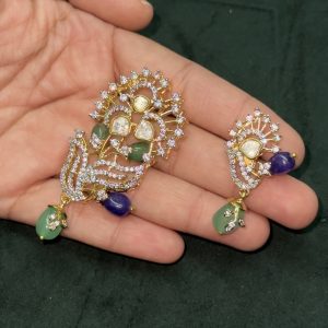 LJ1260-BEADS PENDENT WITH EARRINGS