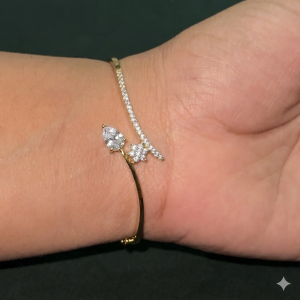 LJ1245-Bracelet openable bangle white colour