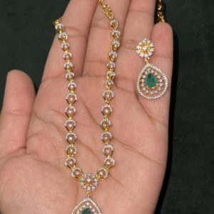 LJ1262-CZ GREEN NECKSET