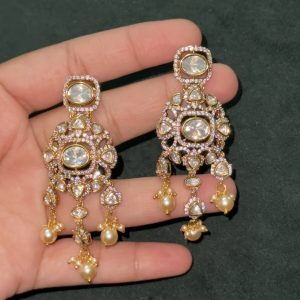 LJ1266-Mossonite Hanging Earrings