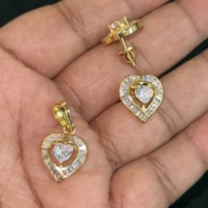 LJ1269-Swarovski crystals pendant with screwback earrings