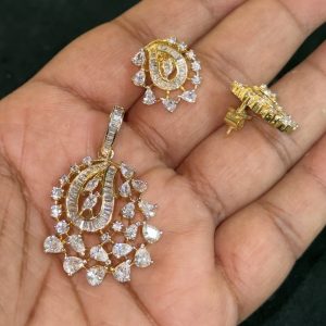 LJ1270-Swarovski crystals pendent with screwback earrings