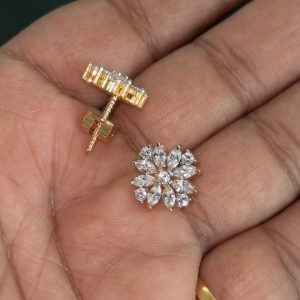 LJ1273-WHITE CRYSTEL AD STUDS WITH SCREW BACK