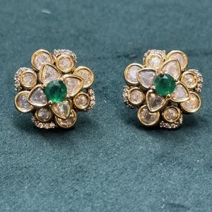 LJ1275-Victorian Green studs with screw back