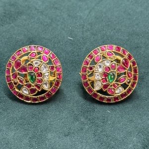 LJ1276-JADAUKUNDAN STUDS WITH SCREWBACK