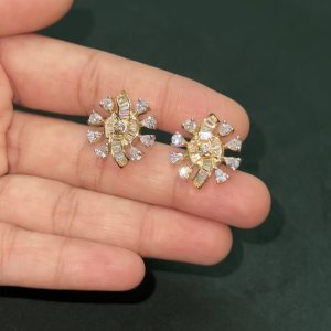 LJ1281-Swarovski crystal white studs with screw back