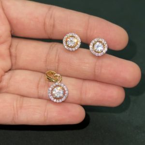 LJ1282-Swarovski crystals pendant with screw back studs